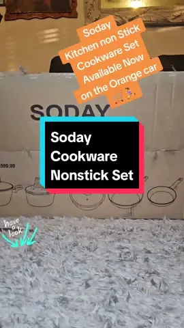 Soday Nonstick cookware Set Available Now on the orange Car #soday #sodaycookware #nonstick #tiktokshop #ttsacl #summersaledeals #tiktokshopsummersale #tiktokmakemebuyit ##dealdash #promocionandoconbrigitte #ttsrecharge 