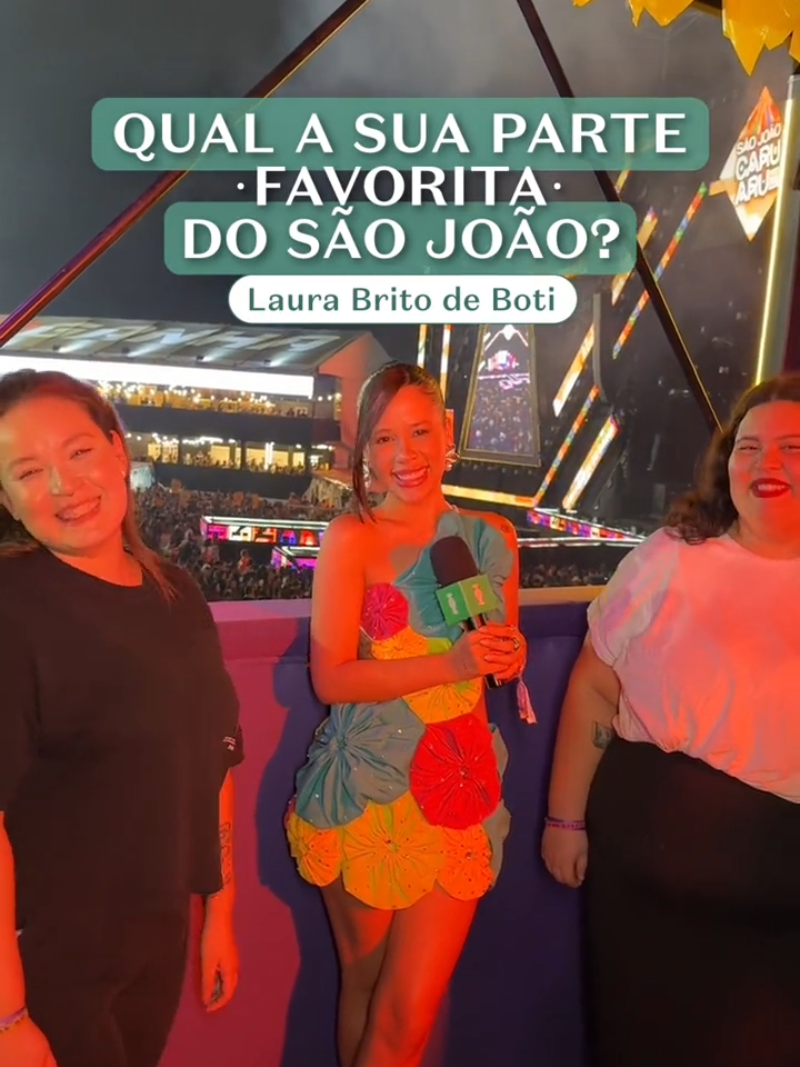 No #SaoJoaoDeEncontros em Caruaru, a diva @Laura Brito  bateu um papo super especial com as Botilovers @Camila Duarte  e Gabriella Ferreira sobre o que elas acharam dessa festa incrível! Confira as opiniões e deixe seu comentário sobre o que mais gosta!💚 #oboticario 