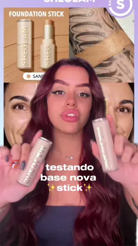 trocando minhas bases liquidas pelas em STICK 😍                                         @SHEGLAM  . . #sheglam #basestick #bocarosa #base #maquiagemtiktok #resenhademaquiagem #marimaria 