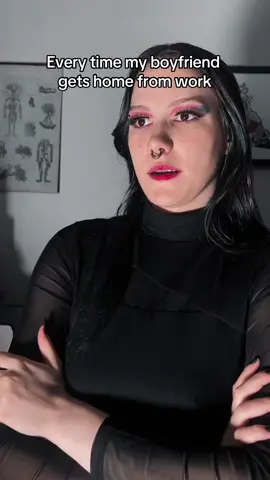 Theres sometbing about goth girls and their blue collar partners man.  #goth #gothic #relationships #gothgirl #egirl #GamerGirl #bluecollar #gothgf #fup 