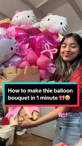 How to make this balloon bouquet in 1 minute 🫧🎀+ helful tips <3