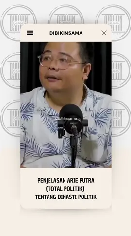 Penjelasan Arie Putra host #totalpolitik tengang politik praktis #Dinastipolitik !!!  Sumber : https://youtu.be/PMpysfVE9s8
