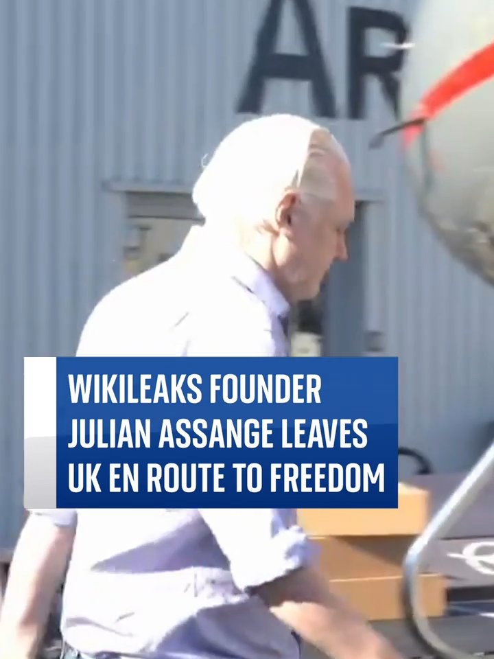 Julian Assange begins his journey to freedom. Instead of being extradited to the US, the WikiLeaks founder will travel to the Northern Mariana Island of Saipan for a court hearing and is then expected to return to Australia. #julianassange #wikileaks #assange #US #UK #australia