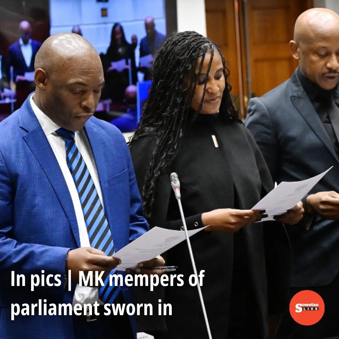 The party boycotted the National Assembly's opening session earlier this month when the rest of the 400 MPs from various parties were sworn in after the May 29 election. The MK Party subsequently did an about turn and said its MPs would be sworn in. Images: Phando Jikelo #MKP #politics #southafricatiktok🇿🇦 #parliament 