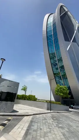 The 110 metre high Aldar HQ, it is the first circular building in the Middle East…..also known as the iconic coin building of Abu Dhabi 📸 #visitabudhabi #inabudhabi #iconic #architecture #fyp