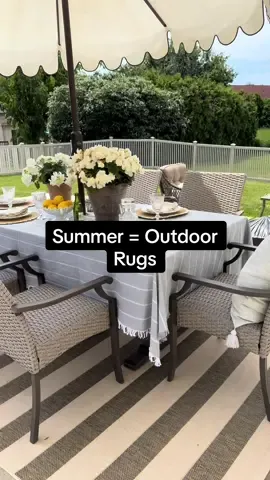 Patio season is the best season☀️ We are obsessed with how @crystalhausoftreasures styled her outdoor space with the Aveiro Outdoor Rug! #patiodecor #outdoorrug #arearug #patioseason #homedecor #interiordesign 
