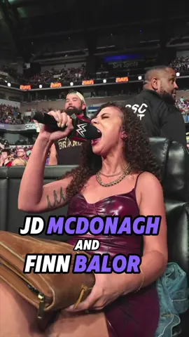 No better way to cap off a big win 🔥🎤 #WWE #SamanthaIrvin #FinnBalor #JDMcDonagh 