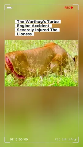 The warthog’s turbo engine accident severely injured the lioness. #wildanimals #animals #foryou 