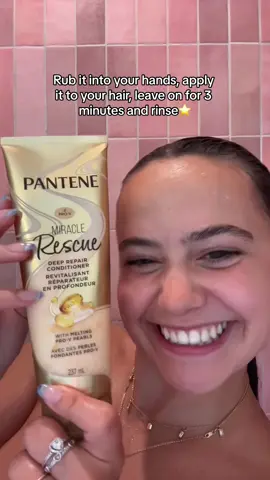 The NEW @Pantene Pro-V Miracle Rescue Deep Repair Conditioner with Melting Pro-V Pearls is my secret to sleek healthy hair!  #PantenePartner  #Hair #Pantene