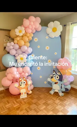 Invitacion bluey para niña #alisacreaciones #invitacionbluey #invitacionesdigitales 