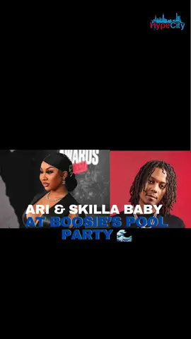 Ari and Skilla Baby was at boosie pool party Dont it look like they was arguing 🤔 Let me know what u think in the comments  #hypecityshow #2024 #rapnews #hiphopculture #skillababy #arifletcher #moneybaggyo #poolparty #swimsuit 