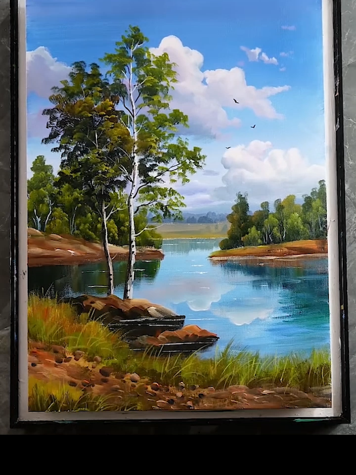 How to draw beautiful scenery with acrylic #scenery #beautiful#acrylicnails #acrylicpainting #illustration #sceneryvideos #naturephotography📷 #nature #drawings