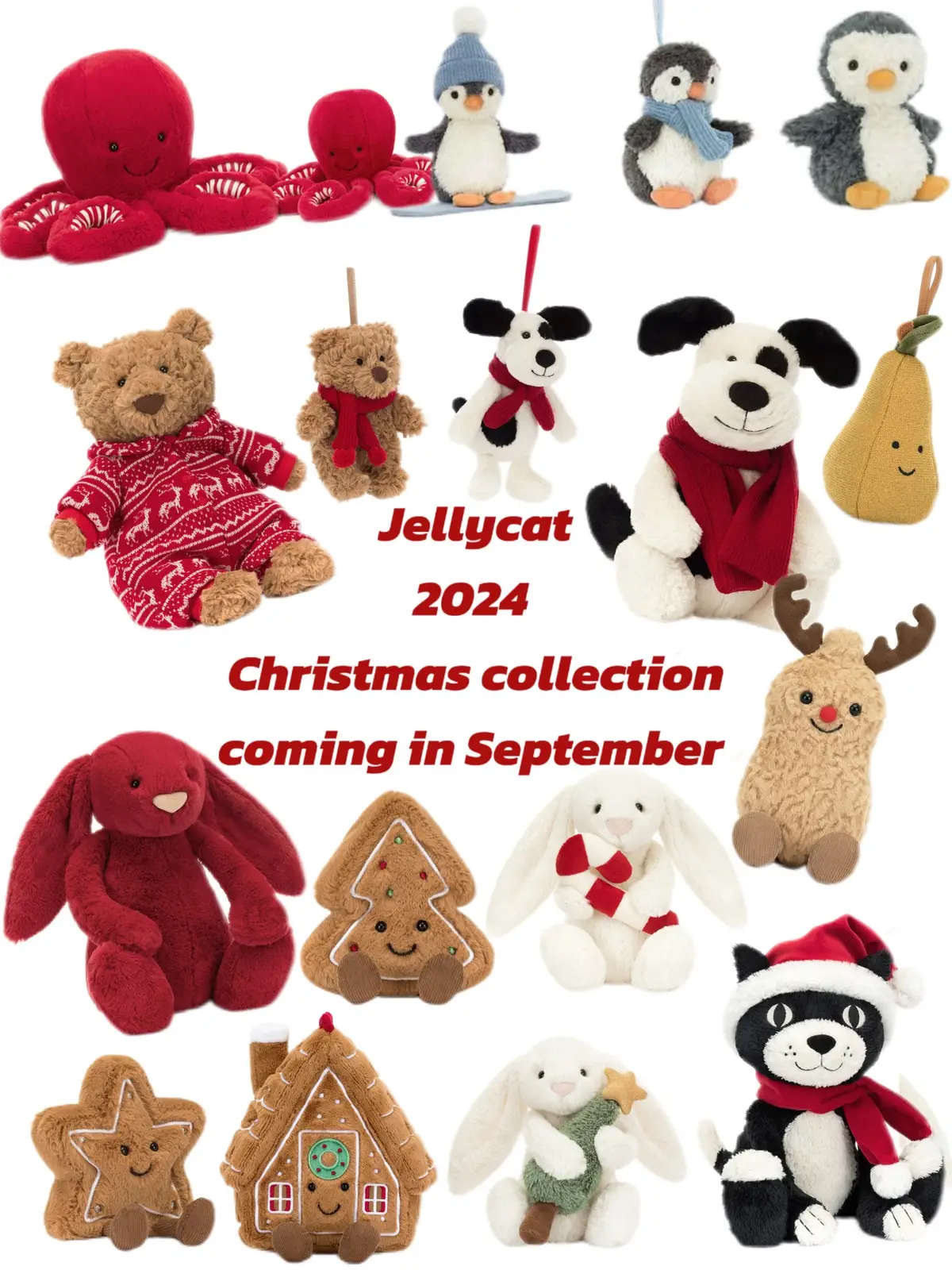 Jellycat 2024 Christmas collection will be released in September. Are you excited?  #jellycat #christmas #jellycatchristmas #jellycatplush #jellycattoys #jellycatcollection #jellycat2024 #jellycatcollector #jellycatshopping #jellycatlondon #fyp #trending #bartholomewbear #xmas 