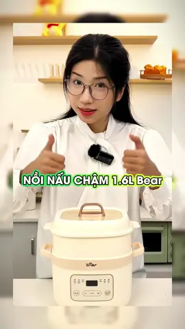 Nồi nấu chậm 1.6L NNC16 nấu theo phương pháp cách thủy, giữ trọn hương vị và dinh dưỡng của thực phẩm #bearvietnam #noinauchambear #noinaucham