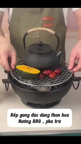 Bộ bếp gang than hoa dùng pha trà, nướng BBQ#cocohome #camping #bepnuongthan #tradao 