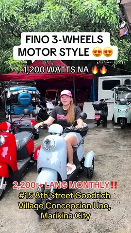FINO 3-WHEELS MOTOR STYLE 😍🔥 2,200 + LANG MONTHLY! ▪️𝘼𝙛𝙛𝙤𝙧𝙙𝙖𝙗𝙡𝙚 𝙈𝙤𝙪𝙣𝙩𝙖𝙞𝙣 𝘽𝙞𝙠𝙚 & 𝙍𝙤𝙖𝙙 𝘽𝙞𝙠𝙚 & Ebikes ▪️𝙎𝙖𝙢𝙚 𝘿𝙖𝙮 𝘿𝙚𝙡𝙞𝙫𝙚𝙧𝙮 𝙒𝙞𝙩𝙝 𝙁𝙚𝙚 ▪️𝘾𝙤𝙙 𝙒𝙞𝙩𝙝𝙞𝙣 𝙈𝙚𝙩𝙧𝙤 𝙈𝙖𝙣𝙞𝙡𝙖, 𝙍𝙞𝙯𝙖𝙡, 𝘽𝙪𝙡𝙖𝙘𝙖𝙣,     𝙇𝙖𝙜𝙪𝙣𝙖, 𝘾𝙖𝙫𝙞𝙩𝙚. ▪️𝙂𝙘𝙖𝙨𝙝/ 𝘽𝙖𝙣𝙠 𝙏𝙧𝙖𝙣𝙨𝙛𝙚𝙧 𝘼𝙘𝙘𝙚𝙥𝙩𝙚𝙙  ▪️𝙊𝙥𝙚𝙣 𝙁𝙤𝙧 𝙋𝙞𝙘𝙠-𝙪𝙥 𝙒𝙝𝙤𝙡𝙚𝙨𝙖𝙡𝙚/ 𝘽𝙪𝙡𝙠 𝙊𝙧𝙙𝙚𝙧𝙨  ▪️𝙒𝙚 𝙎𝙝𝙞𝙥 𝙉𝙖𝙩𝙞𝙤𝙣𝙬𝙞𝙙𝙚 (𝙋𝙖𝙮𝙢𝙚𝙣𝙩 𝙛𝙞𝙧𝙨𝙩 𝙥𝙤𝙡𝙞𝙘𝙮 𝙞𝙛 𝙥𝙧𝙤𝙫𝙞𝙣𝙘𝙚) OPEN FOR INSTALLMENT VIA HOME CREDIT (bring atleast 1valid ID. UMID, Drivers License or Voters ID) And also we accept CREDIT CARD PAYMENT 💳💳 ❌𝙉𝙤 𝘾𝙖𝙣𝙘𝙚𝙡𝙖𝙩𝙞𝙤𝙣 𝙤𝙛 𝙊𝙧𝙙𝙚𝙧𝙨 𝘽𝙊𝙂𝙐𝙎 𝘽𝙐𝙔𝙀𝙍 𝘼𝙉𝘿 𝙅𝙊𝙔 𝙍𝙀𝙎𝙀𝙍𝙑𝙀𝙍 𝙒𝙄𝙇𝙇 𝘽𝙀 𝙋𝙊𝙎𝙏𝙀𝘿💯 WE SHIP NATIONWIDE VIA TRUCKING SERVICES, SHOPEE ACCOUNT OR TIKTOK ACCOUNT! CASH ON DELIVERY WITHIN METRO MANILA, LAGUNA, BULACAN, RIZAL & CAVITE 🔥 🔥Bikes Bodega Located at: #3 Lilac Street Concepcion Dos, Marikina City 📍Waze pin: Keila’s Bike Shop Marikina Bodega For fast transaction: Call or text  ☎️Sir Popoy: 09457299706 ☎️Admin Karl: 09610255044 ☎️Admin Carlo: 09514957066 ☎️Admin MJ: 09616107867 🔥Ebikes Bodega Located at: #15 8th Street Goodrich Village Concepcion Uno, Marikina City 📍Waze pin: Keila’s Ebikes Bodega For fast transaction: Call or text ☎️Admin Calli: 09227456896 ☎️Admin AD: 09530678866 SEE YOU KEILA’S!! 💗💗💗