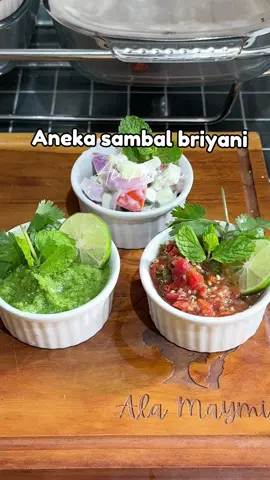 Aneka sambal untuk hidagan nasi briyani #sambaltomat #saladyogurt #sambalnasibriyani #sambalfresh #sambalarab 