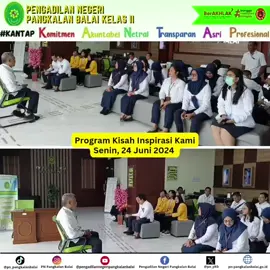 Senin, 24 Juni 2024. Panitera Muda Perdata Pengadilan Negeri Pangkalan Balai, Bapak A. Hairun Yulasi, S.H., M.H pada kesempatan ini membagikan kisahnya dalam Program Kisah Inspirasi Kami (KisS Mi). Hikmah yang dapat dipetik dari kisah yang disampaikan adalah “Segala sesuatu yang berhubungan dalam mencapai cita-cita, kita harus meminta restu dari orang tua, dan yang kedua, tetaplah berfikir positive karena Terkadang apa yang tidak kita harapkan malah menjadi sesuatu yang kita harapkan” #PNPangkalanBalai #PNPKBKANTAP