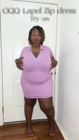 OQQfitness Lapel Zip Dress @OQQfitness i can’t get enough of their clothes they’re so cute on me!!! #plussize #plussizefashion #oqq #fyp #explorepage #fypツ 