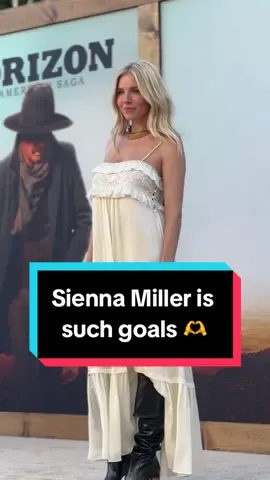 Sienna Miller being goals at the LA Premiere of Horizon: An American Saga 😍 in cinemas Friday! #horizonanamericansaga #siennamiller #kevincostner 