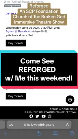 Come see REFORGED by @Last Call Theatre with me this weekend!! #scptiktok #scp #scpfoundation #drsherman #site42 #scptheatre #churchofthebrokengod 