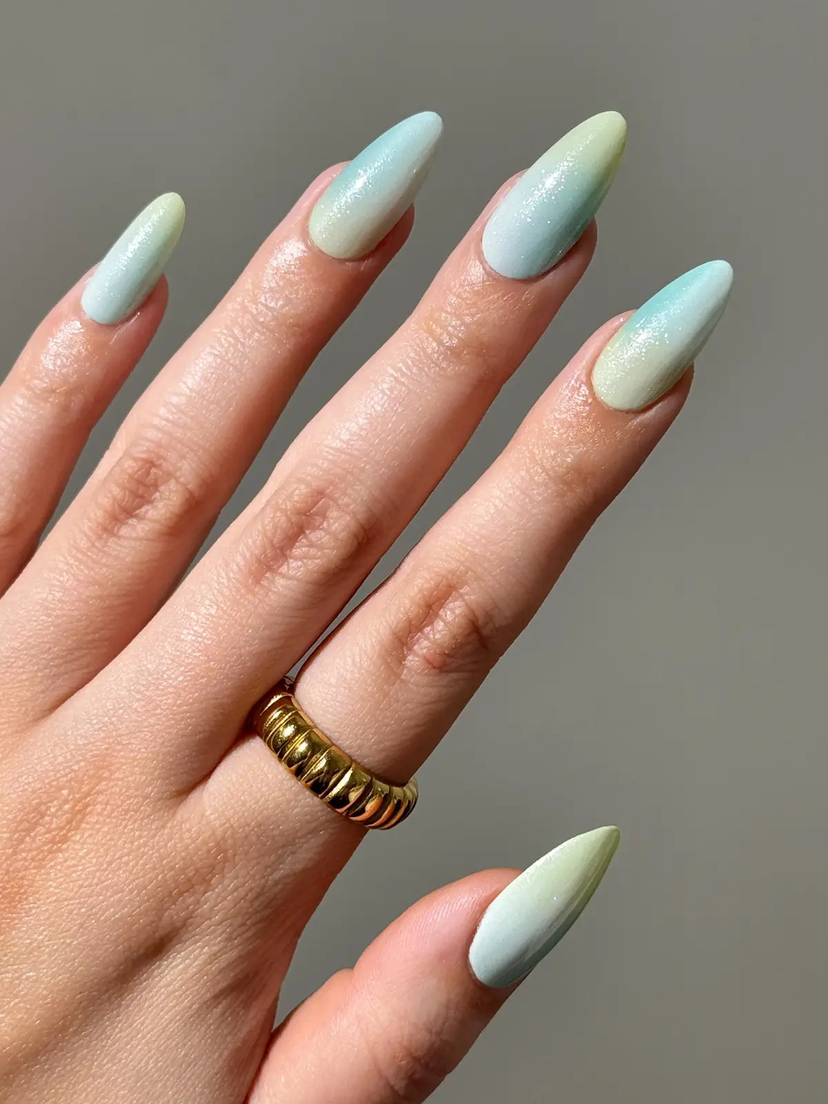 glazed seafoam ombre nails 💚🩵 products used: arrivederci + eat my shorts + peppermint patty + love is love + totally gelly  #summernails #trendynails #vacationnails #greennails #bluenails #ombrenails #nailtutorials #athomenails #nailsathome #glazeddonutnails 