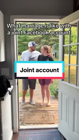 The joke is on us because we do in fact have a joint Facebook account. #momlife #momtok #husbandandwife #facebook #jointaccount