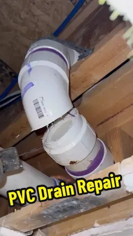 Replacing a leaking 3” PVC 90 in a tight space. Difficult repair. Pipe was leaking because of a bad glue joint. #plumbing #fypシ゚viral 