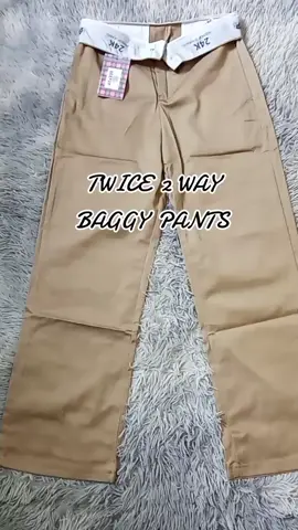 super gandaaa .🥰twice 2 way fitting flip over waist khaki pants high waist baggy pants straight cut pants for women.  pasok to sa fashion mo kaya mag check out kana.  #baggypants #twice2waypants #khakipants #highwaistedpants #straightcutpants #pantsforwomen #therealbeepop  #fypp#tiktokbudolfinds 
