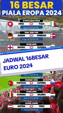 JADWAL 16 BESAR EURO2024 🔥