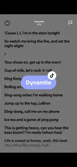 Dynamite🎶 by: BTS #lyrics #spotify #kantakamuna🎤🎶 #oooooomerr #fyp 