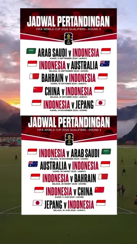 jadwal timnas Indonesia diround 3 kualifikasi piala dunia 🔥#kualifikasipialadunia2026 #afcasiancup #fifamatchday #timnasindonesia #fyp #pssi #fypシ゚viral #aseancup #garudamendunia #pemainketurunan #kitagaruda 