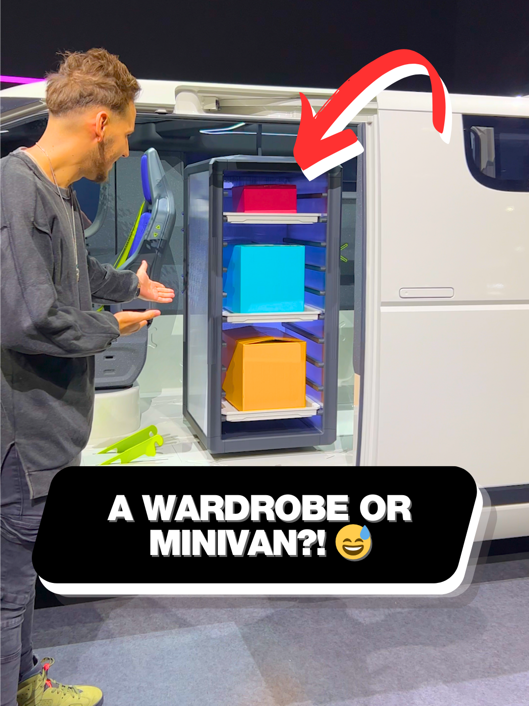 An electric minivan that stores your shoe collection…😏👟 #toyota #future #minivan
