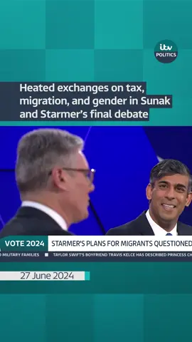 With just over a week left, Rishi Sunak and Sir Keir Starmer took to the stage for their final TV debate of the election.