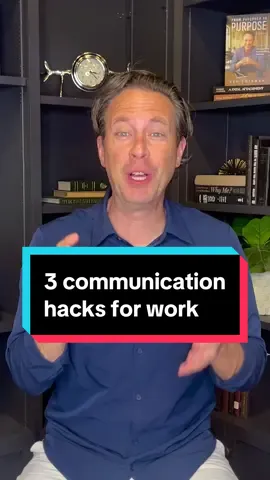 3 Communication hacks to help you win at work: 1. Ask more questions. Ask better questions.  2. Do less email communication and more face to face communication. Emails don’t share proper emotion. 3. Try the ’Yes, and’ trick. Instead of shooting down ideas, try to add to them using this principle. #coach #communication #leader #career 