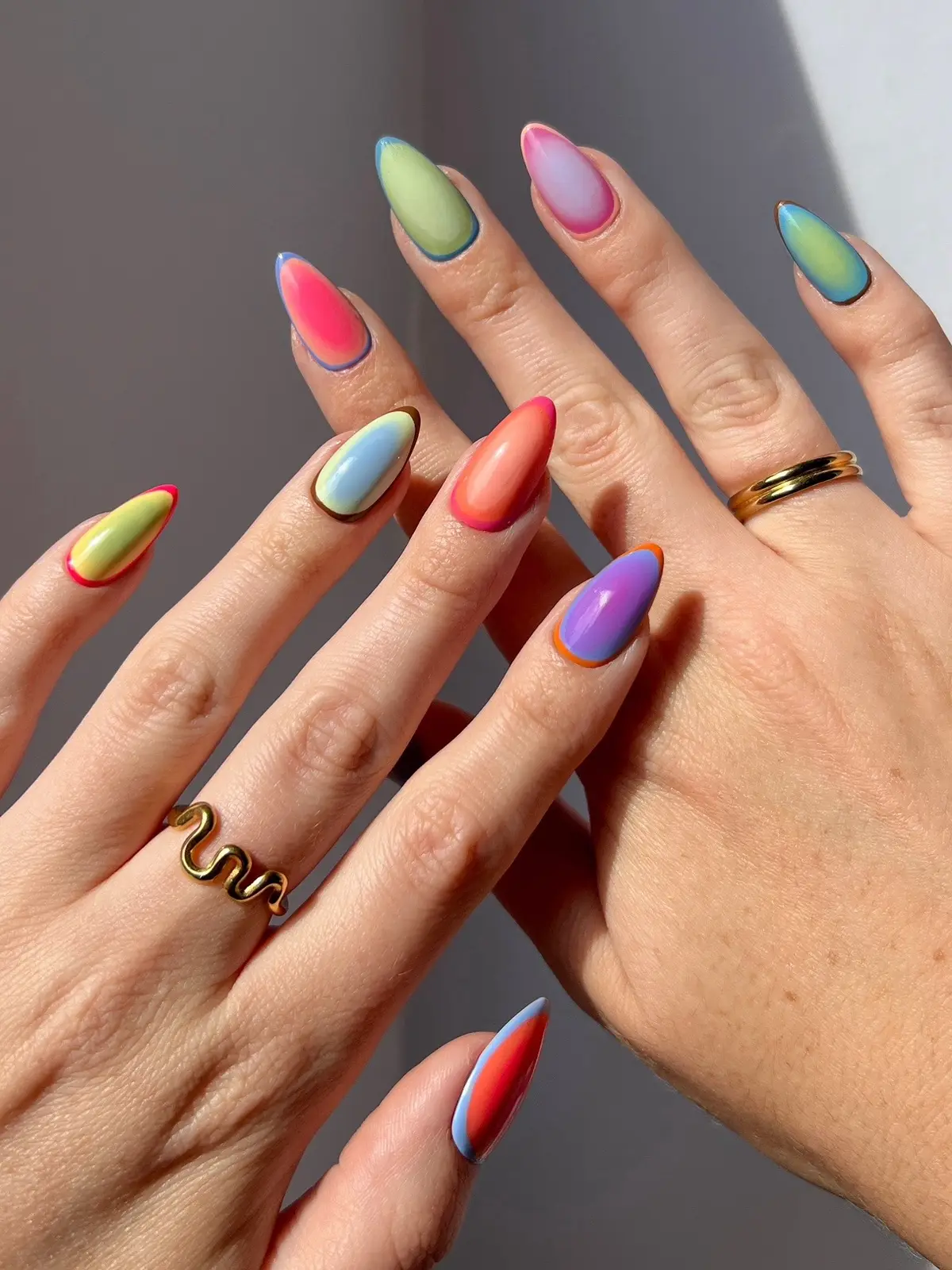 unique summer nail art designs 🌞 #summernails #summerinspo #trendynails #uniquedesign #nailartinspo #athomenails #nailsathome #auranails #flowernails #ombrenails #abstractnails #vacationnails #nailart #nails 