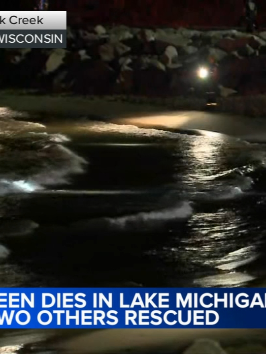 Crews in Wisconsin responded to reports of three teens in distress in Lake Michigan Wednesday night. Rescuers pulled two from the water, with one in critical condition. The third teen was later found dead.