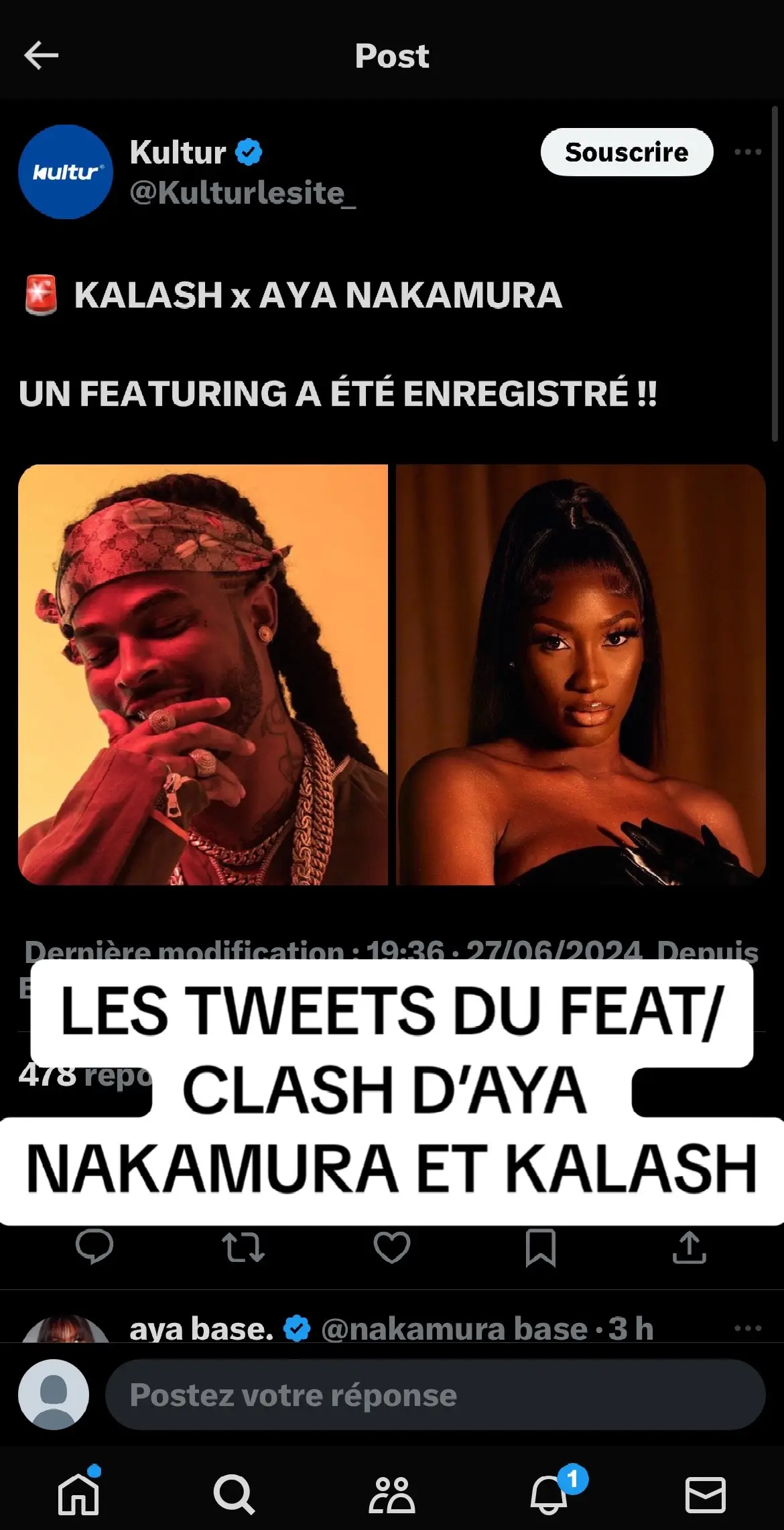 #aya #ayanakamura #clash #rap #prtoi #rap #rapfrancais #kalash972 #kalash #humor #humour #pourtoi #fyp #foryou @Aya Nakamura @KALASH 