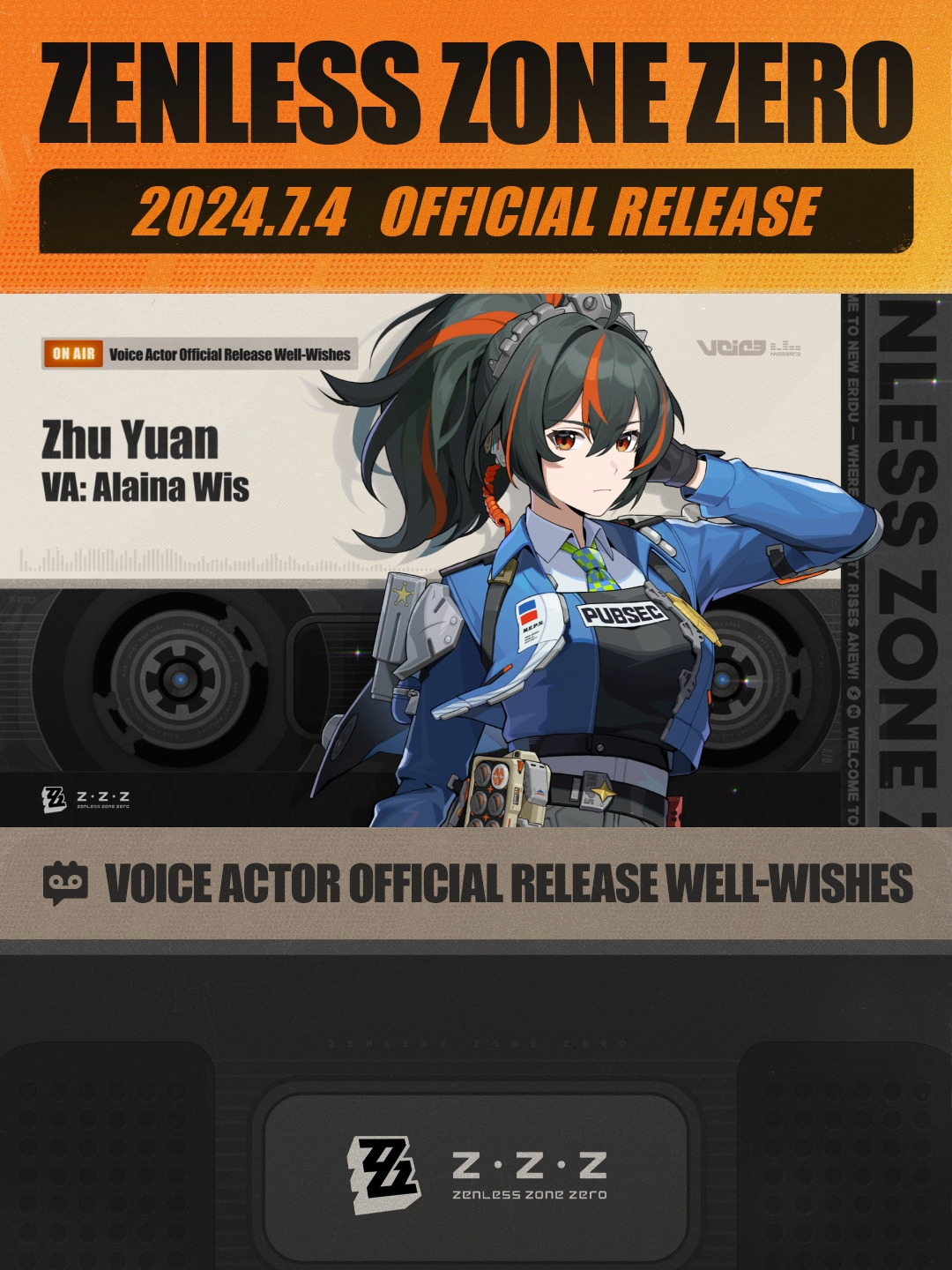 Zenless Zone Zero Release Voice Actor Well-Wishes: Zhu Yuan Well-Wishes From Zhu Yuan's VA - #AlainaWis  #zzzero #zenless0704 #zenlesszonezero  #ZhuYuan