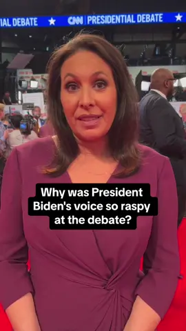 In the first Presidential debate, President Biden's voice appeared immediately raspy and never recovered throughout the 90-minute debate against former President Donald Trump — deflating chances of convincing Americans through his debate performance that at age 81 he is healthy enough to serve another four-year term in the White House.  Forty-five minutes into the debate, sources familiar with Mr. Biden's debate preparations told CBS News' Nancy Cordes that the president has had a cold for the past few days. A top official said the president was examined by a doctor at Camp David, who confirmed the cold. The president tested negative for COVID, they said. #politics #debate #biden 