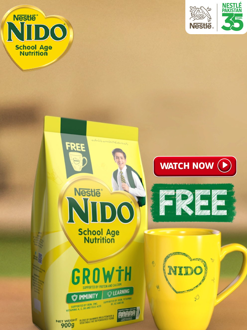 Head on to your nearest retail store and spot the 900g promo pack! Prepare your child for all school age challenges with NIDO!*Applicable on select retail stores nationwide.