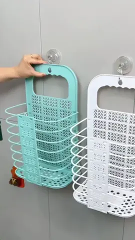 Laundry Basket Plastic Suction Cup Hanging Hamper Dirty Clothes Foldable Storage Basket Organizer Holder Pouch Household Pack Room