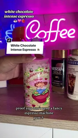 day 5 of 30 days of coffee with no espresso machine ☕️💗  using Nescafe Gold Espresso  🤤  proof you don’t need a fancy espresso machine to make delicious coffees from the comfort of your own home ☕️ Using my strawberry shortcake cup 🥺 my childhood favorite character 🍓💗  #pinkaesthetic #coffeetiktok #coffeeaddict #coffeetok #coffee #coffeelover #coffeetime #contentcreator #pinkgirly #pink #contentcreators #creatorsearchinsights #creatorinsights #strawberryshortcake #strawberry #strawberryshortcakecharacters 