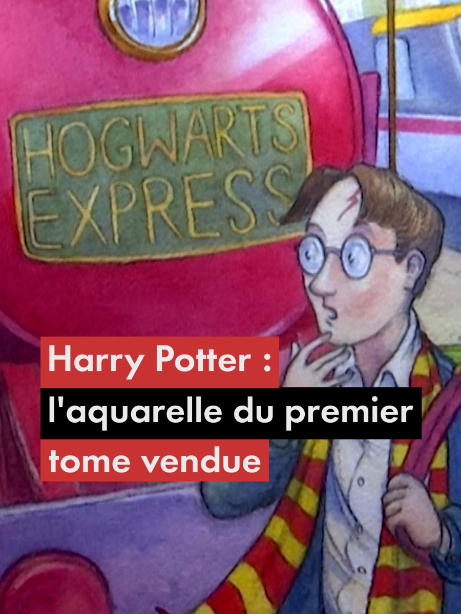 La couverture en aquarelle de la première édition d’Harry Potter à l’école des sorciers a été vendue mercredi à 1,9 million de dollars.  #harrypotter #sothebys #BookTok #livre (Reuters, AFP)