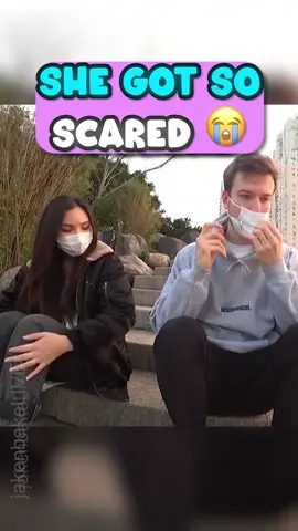 SHE GOT SO SCARED 😂 #jakenbakeLIVE  #couplestiktok  #couplecomedy #scared #pranked