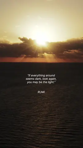 “If everything around seems dark, look again, you may be the light.” - Rumi #foryou #motivation #fyp #MentalHealth #loveyourself #quotes 