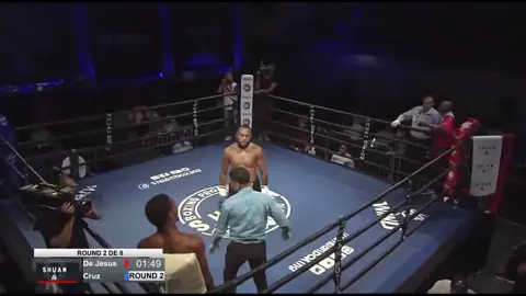 Referee fights back after Julio De Jesus clips him around the ear.