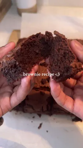 fav brownie recipe 🫶🏽  recipe:  wet ingredients: 3 eggs, 1 tbsp vanilla extract, and 2 cups sugar in 1 cup (2 sticks) melted butter.  dry ingredients: 3/4 cup cocoa powder, 2/3 cup flour, 1/2 tsp baking powder, and 1 tsp salt.  bake at 350 for 40 mins (9 inch pan) #bakingrecipe #baking #brownies #chocolate #brownierecipe #fypシ゚viral #fy #foryou #BakeWithMe 