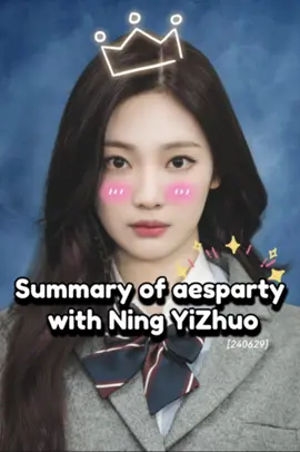 [240629] Summary of aesparty with Ning YiZhuo EP.03 🦋🐯 Concert hôm nay ae thấy thế nào? Chỉ 1 từ thôi 🔥 Phai ờ .... #NINGNING 🦋🐯 #닝닝  #宁艺卓  #AESPA #에스파 #NINGNINGDailyvlog #NINGNINGVIETSUB #BESIDENINGNING #21butterfliesforNing