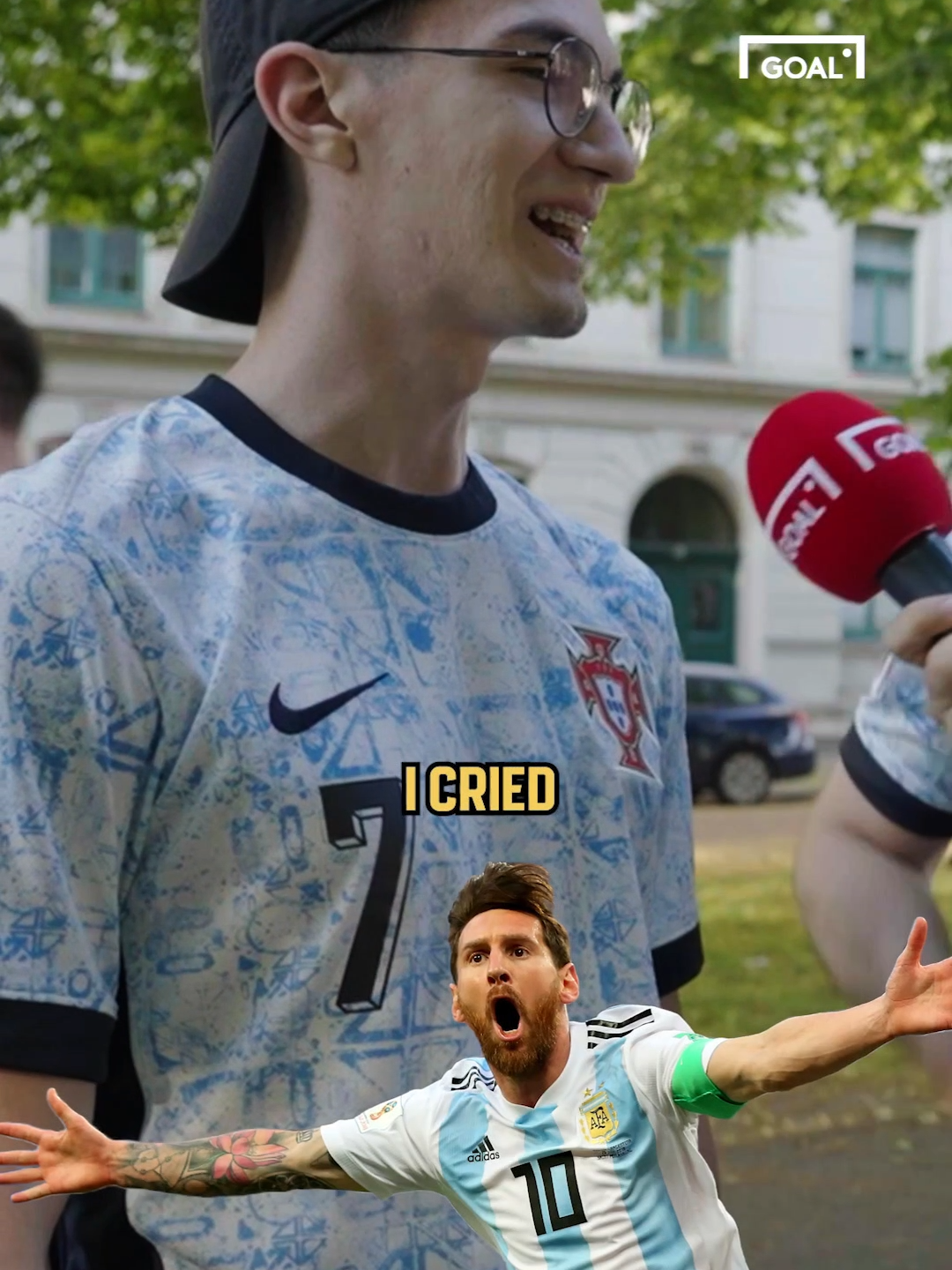 Making Portugal fans say something nice about Lionel Messi 🐐  #football #messi #ronaldo #EURO2024 #copaamerica #Soccer